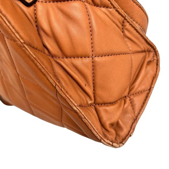 Michael Kors Quilted Shoulder Bag Carmel Tan Chain Multicompartment Handbag READ - Picture 13 of 16